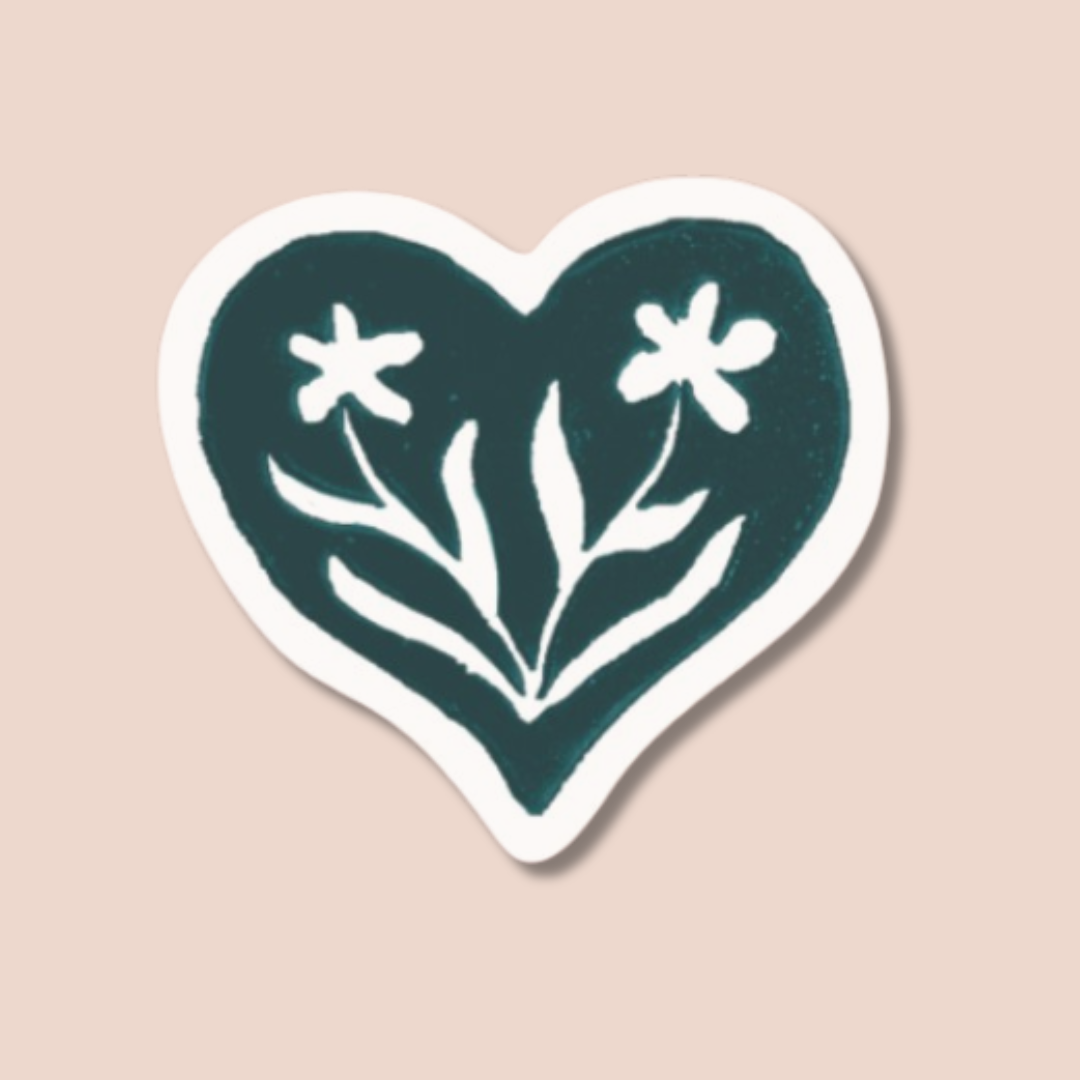 Garden Heart Sticker | 1" Waterproof Vinyl Sticker
