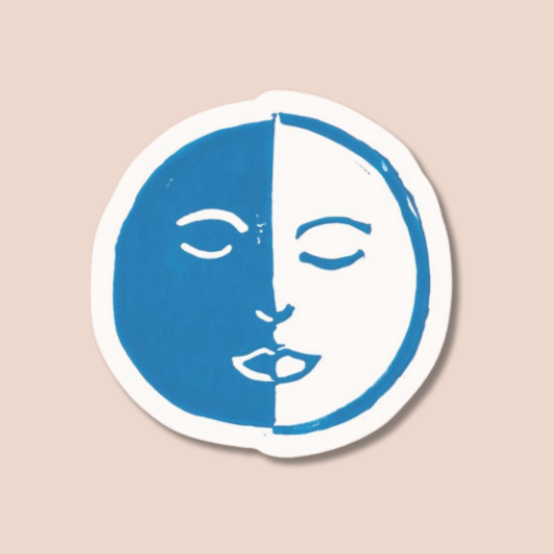 Moon Face Sticker | 2" Waterproof Vinyl Sticker