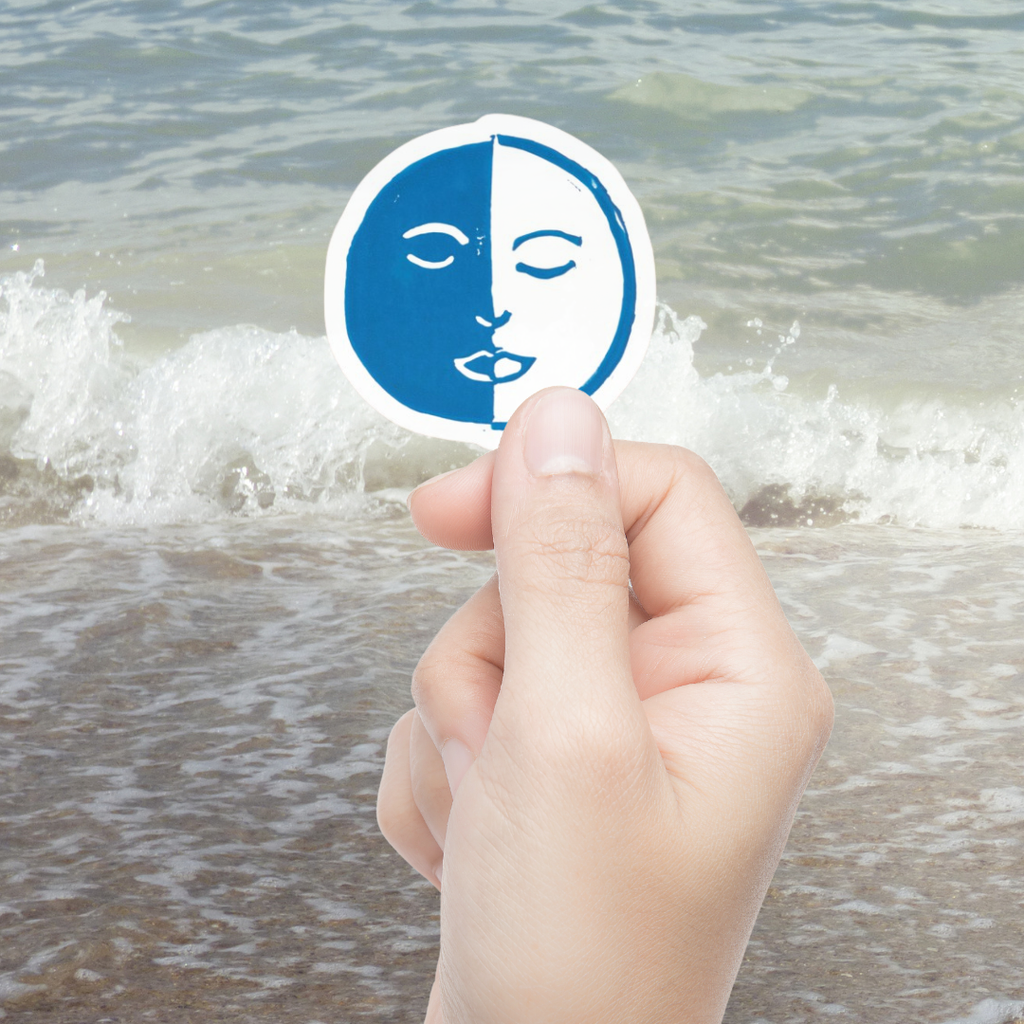 Moon Face Sticker | 2" Waterproof Vinyl Sticker