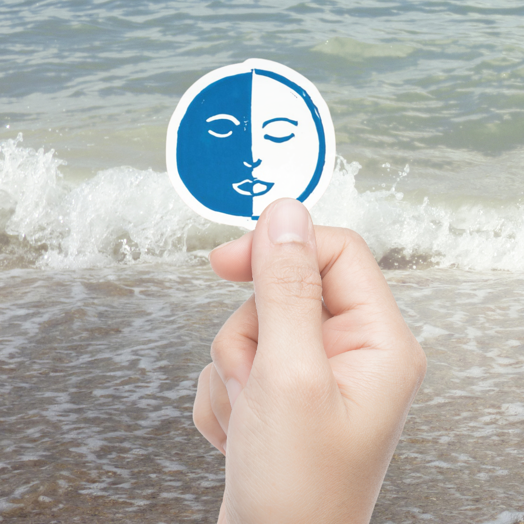 Moon Face Sticker | 2" Waterproof Vinyl Sticker