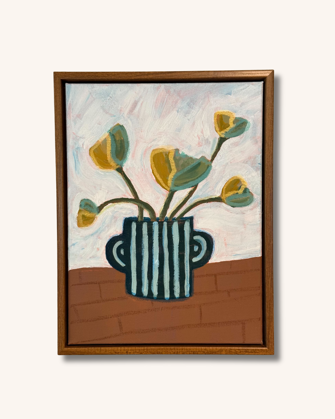 Sunny Side Blooms | Original Acrylic Painting | 9x12