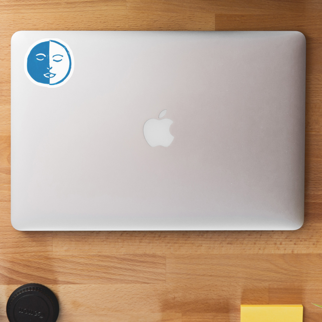 Moon Face Sticker | 2" Waterproof Vinyl Sticker