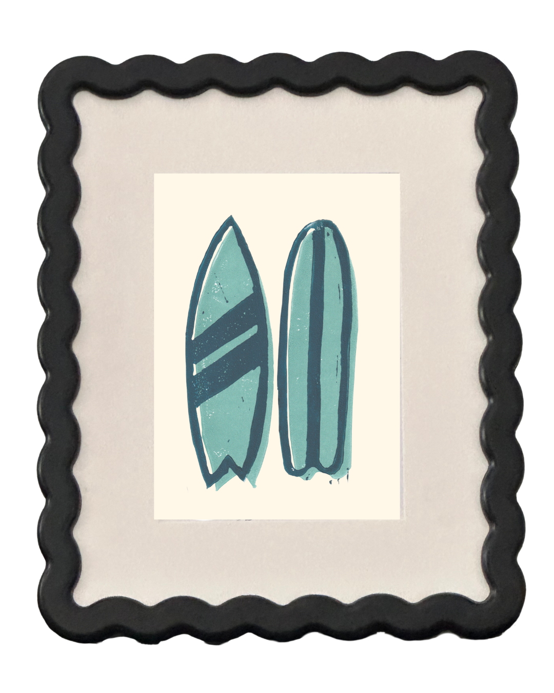 Twin Surfboards Linocut Print