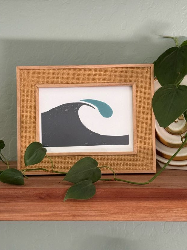 Crested Wave Linocut Print