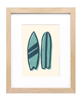 Twin Surfboards Linocut Print