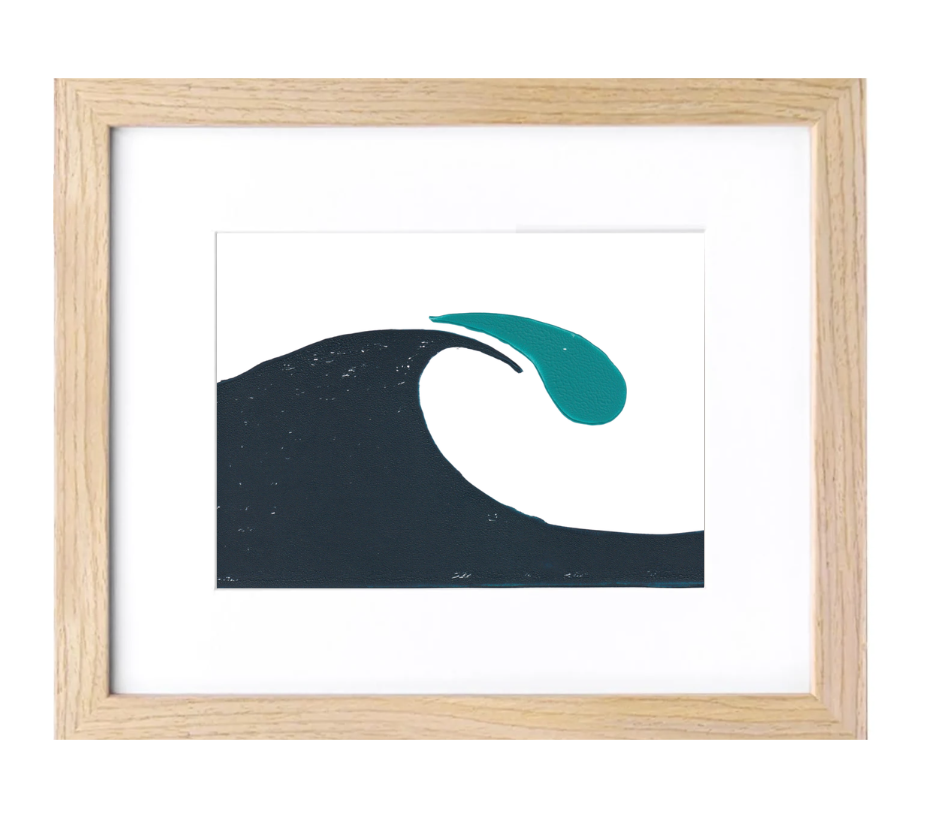 Crested Wave Linocut Print