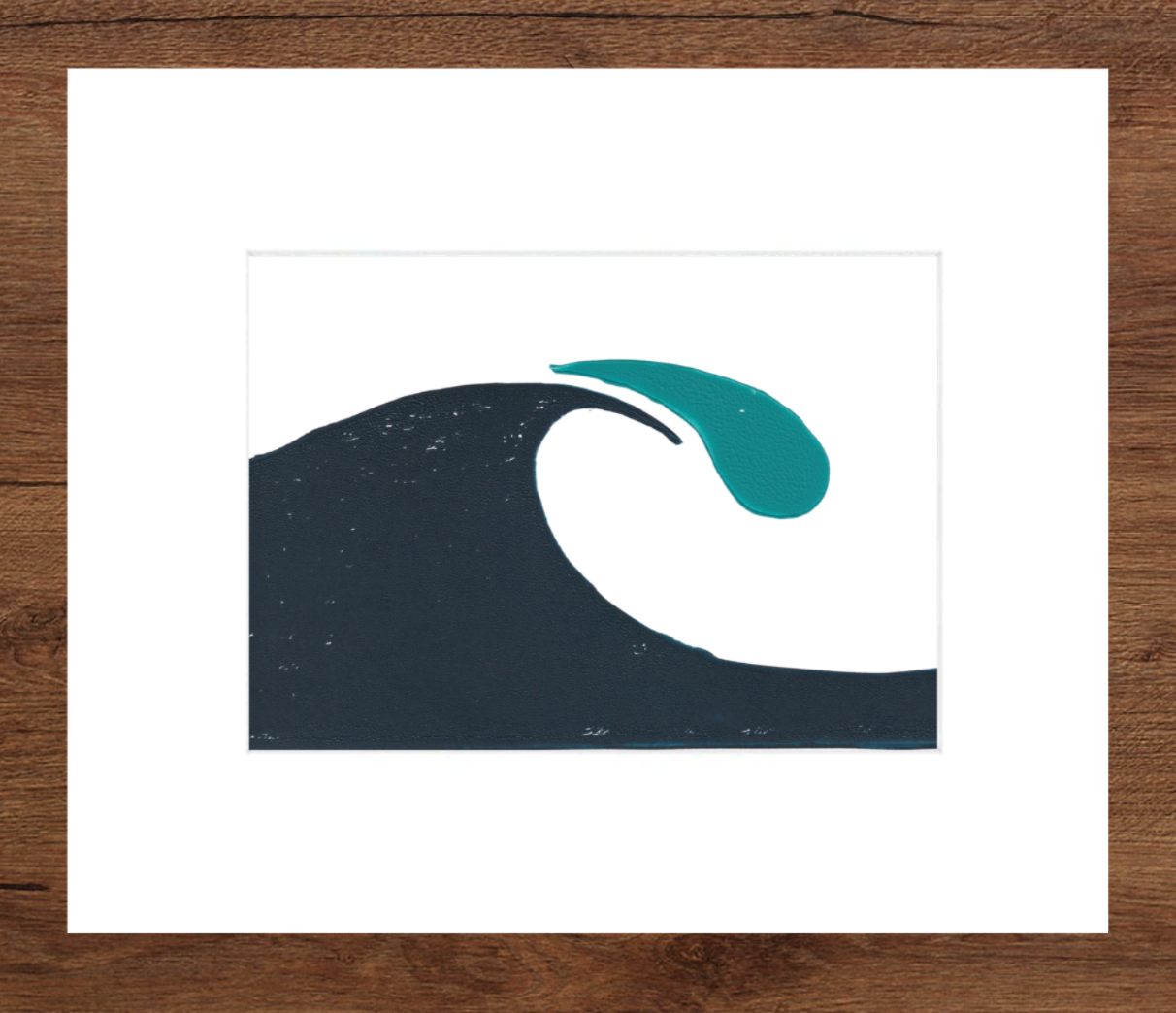 Crested Wave Linocut Print